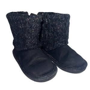 Boots Girls Black Sparkly Shoes Jumping Beans Winter Shoes Kids